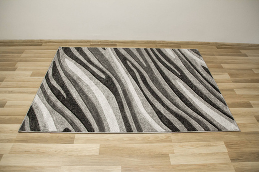 Dywan Amelia C012B grey/black Szary Czarny Fale