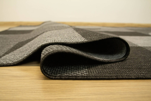 Dywan Dwustronny Sznurkowy Brussels 205498/11010 night silver Szary Grafit Geo Outdoor