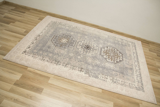 Wełniany Dywilan Moon Ashan Silver Ornament Szary Niebieski