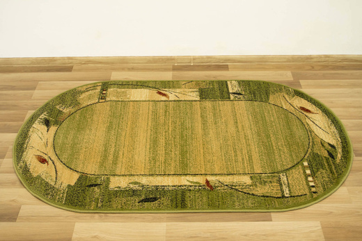 Owalny Agnella Dywan Erba Chrom Zieleń Beż