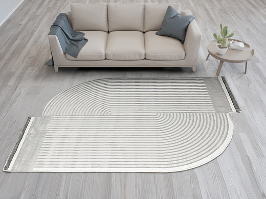 Dywan Selena GS007G Grey/Grey Szary Krem Paski Ksztalt