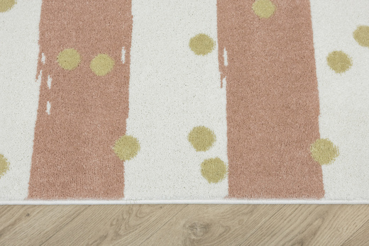 Dywan Półokrągły Dziecięcy Lima M044A cream/rose Róż Krem Zloty Paski