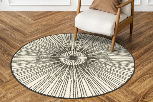 Okrągły Dwustronny Dywan Sznurkowy Brussels 205634/10110 Night Antracyt Krem Outdoor