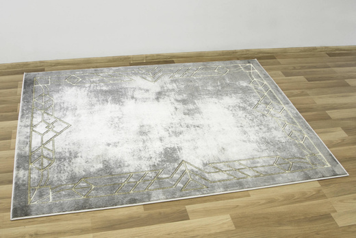 Dywan Felix 9337A l.grey/yellow Marmur Szary Krem Złoty z Ramką