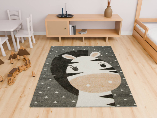 Dywan Dziecięcy Lima C885A l.grey/cream Zebra Róż Krem Szary