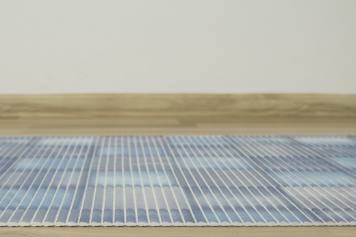 Mata Łazienkowa Softy-tex 843 niebieska kratka szerokość 65 cm