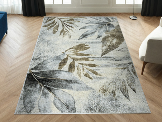 Dywan Ponte N852A l.grey/cream Brąz Szary Listki