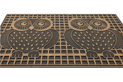 Wycieraczka gumowa kolor M45 antypoślizgowa złota czarna sowy