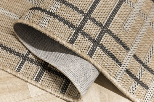 Dywan Sznurkowy Antypoślizgowy Flex 19507/P01 Beż Grafitowy w Kreski Paski