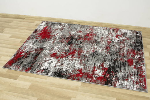 Dywan Victoria 9187A d.grey/red Tynk Beton Czerwień Szary Przecierany
