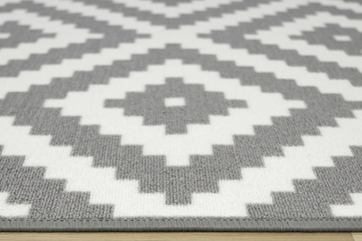 Antypoślizgowy Skandynawski Dywan Romby Szare