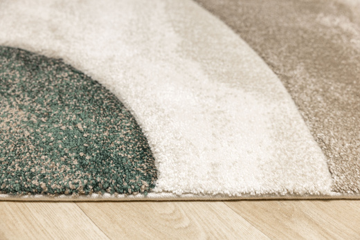 Dywan Kandy N412A l.beige/emeral Butelkowa Zieleń Beż Fryz