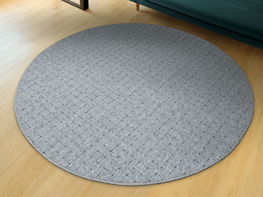 Okrągły Dywan Pętelkowy Zembla 73 Szary Grafit Kratka