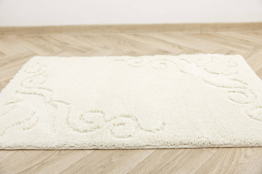 Dywanik Łazienkowy Antypoślizgowy Marika Cream Krem Kwiaty