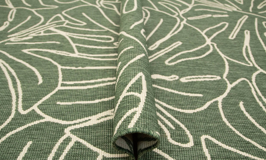 Dywan Dwustronny Sznurkowy Brussels 205625/10510 green w liście monstery Outdoor