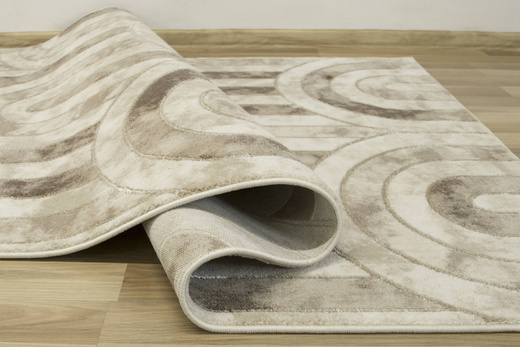 Dywan Felix 9303A l.beige/d.beig Lśniący Marmur Krem Beż Półkola