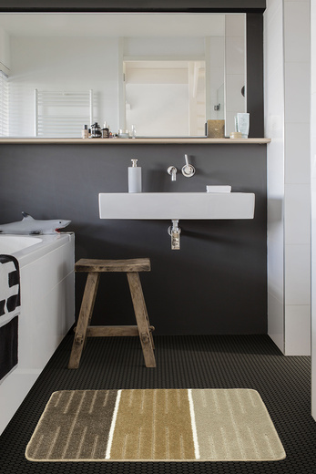 Dywanik Łazienkowy Como Beige Beżowy Krem Pasy