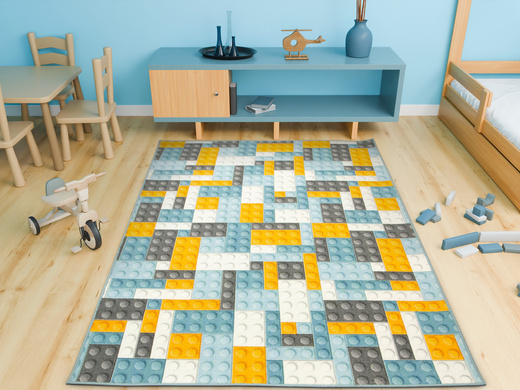 Wykładzina Dziecięca Klocki Orange szerokość 4 m