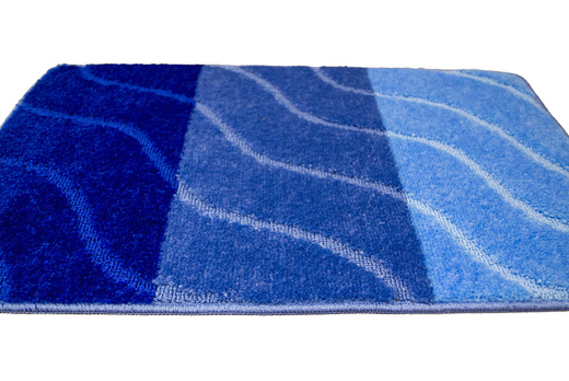 Komplet 2-częściowy Łazienkowy Fiori Blue Niebieski Pasy Fale