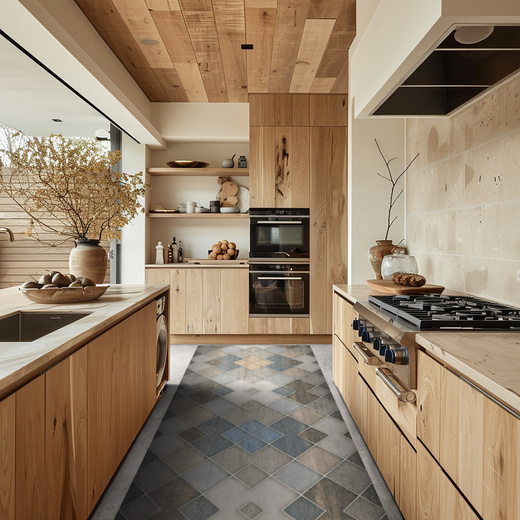 Antypoślizgowy Dywanik Łazienkowy Kuchenny Mata Magic M2 Szary Beż Romby