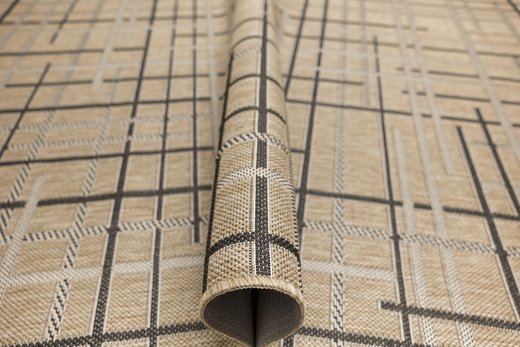 Dywan Sznurkowy Antypoślizgowy Flex 19507/P01 Beż Grafitowy w Kreski Paski