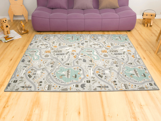 Pastelowy Dywan Dziecięcy Uliczki 04