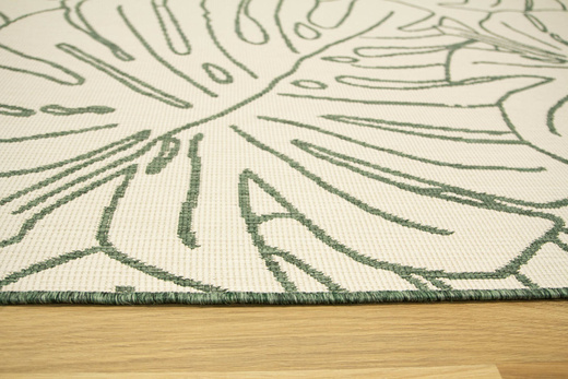 Dywan Dwustronny Sznurkowy Brussels 205625/10510 green w liście monstery Outdoor