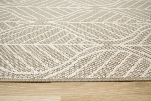 Dywan Dwustronny Sznurkowy Brussels 205647/10610 linen Jasny Beż Krem Listki Outdoor