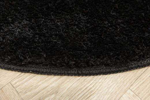 Dywan Okrągły Shaggy Antypoślizgowy Malmo Czarny