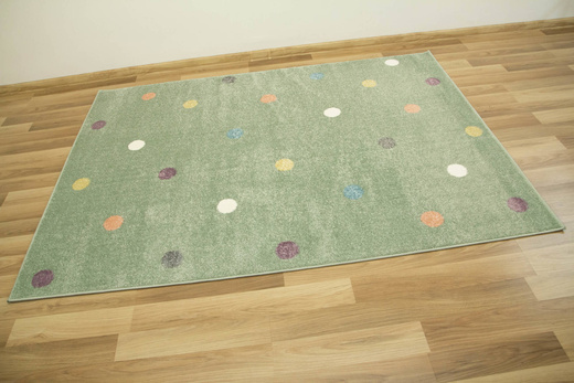 Dywan Dziecięcy Lima C275A green/lila Pistacjowy Kropki