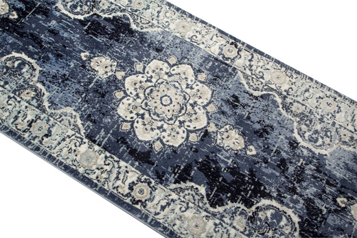 Chodnik Victoria 7094A l.blue/cream Ornament Niebieski Krem szerokość 80 cm