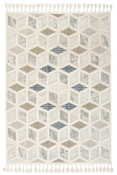 Dywan 156A l.blue/l.grey Monaco Szary Niebieski Krem 3D Frędzelki