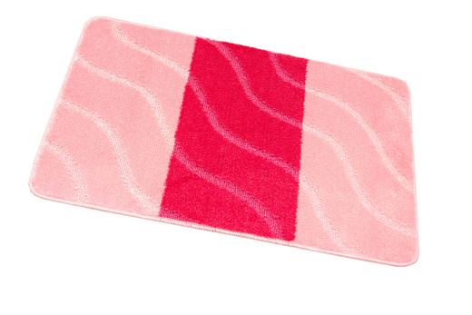 Komplet 2-częściowy Łazienkowy Fiori Pink Róż Pasy Fale