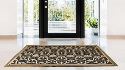 Wycieraczka gumowa M43 ażurowa złota w łezki