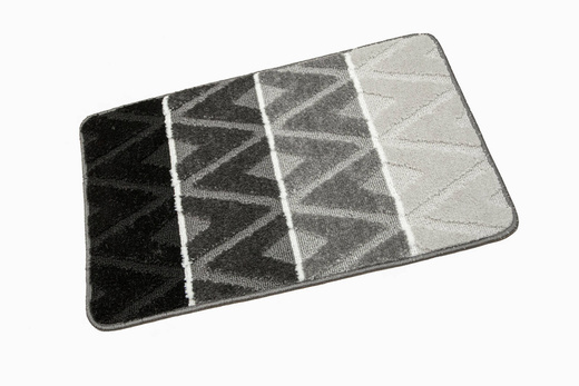 Dywanik Łazienkowy Palma Grey Romby Szary Czarny