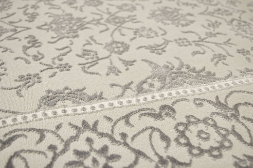 Lśniący Dywan Allora Plus F346A grey Srebrzysty Szary Ornament w Ramce