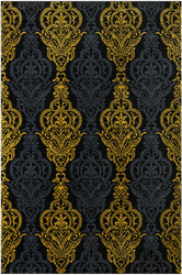 Dywan FESTIVAL 2746A yellow/black Czarny Złoty Ornament