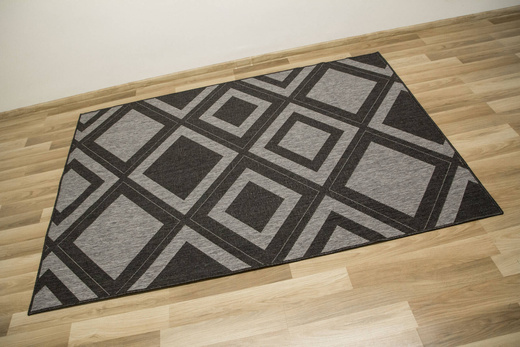 Dywan Dwustronny Sznurkowy Brussels 205386/11010 n.silver Antracyt Szary Romby Outdoor