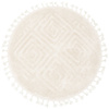 Okrągły Dywan Berber 7061 Ivory Krem Romby 3D z frędzlami