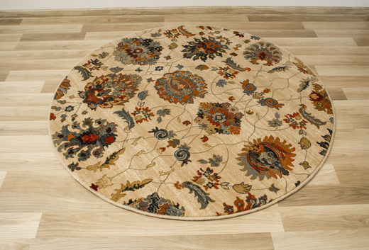 Okrągły Wełniany Dywan Superior Dywilan Latica Krem