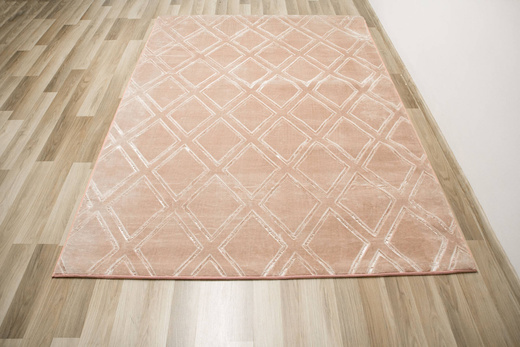 Dywan Palace 504377 Róż Pudrowy Pluszowy Romby