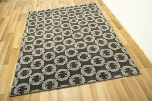 Dywan Fushe 2498 d.grey/l.grey Szary Grafit Kółka