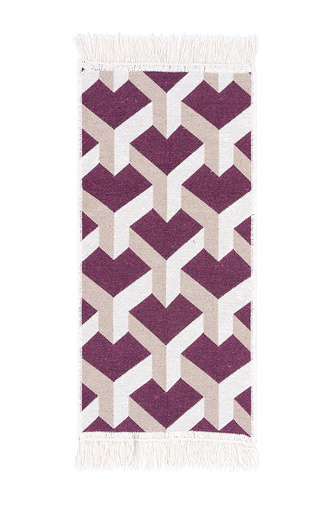 Dwustronny Dywanik Chodniczek Orient 40x70 3 Romby Fiolet