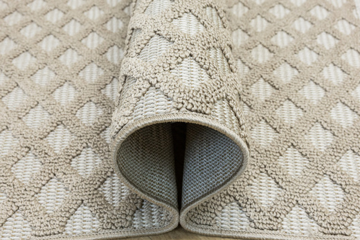 Dywan Milano 027 vizon/beige Beż Krem Romby Frędzelki