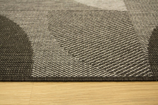 Dywan Dwustronny Sznurkowy Brussels 205498/11010 night silver Szary Grafit Geo Outdoor