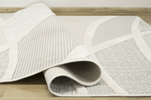 Dywan Sznurkowy Stella D425A white/l.grey Szary Srebrny Krem Pasy