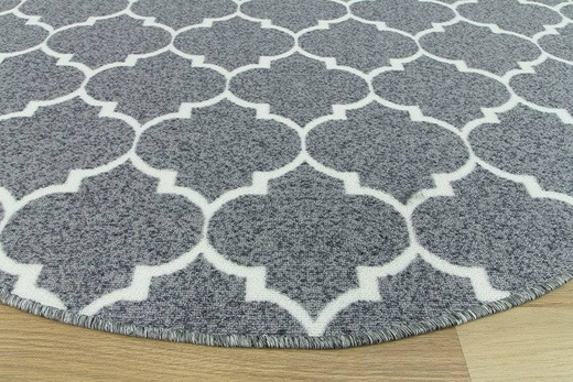 Dywan okrągły Clover 19 jasny szary koniczyna marokańska