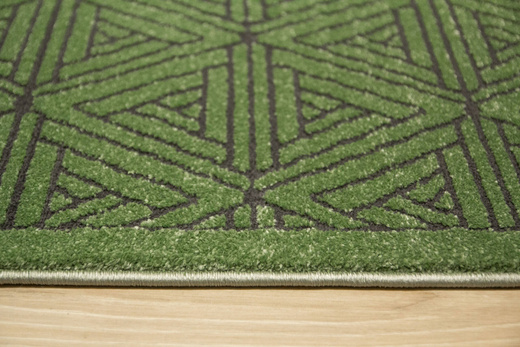 Dywan Teno F0336 Green Geometria Trójkąty Butelkowa Zieleń