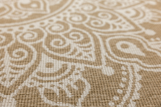 Okrągły Dwustronny Dywan Sznurkowy Brussels 205333/10810 Jute Beż Krem Rozeta Outdoor