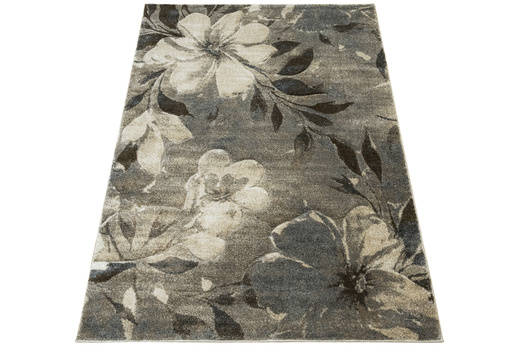 Dywan Kandy N040A l.beige/m.beig Szary Beżowy Kwiaty Grafit Fryz